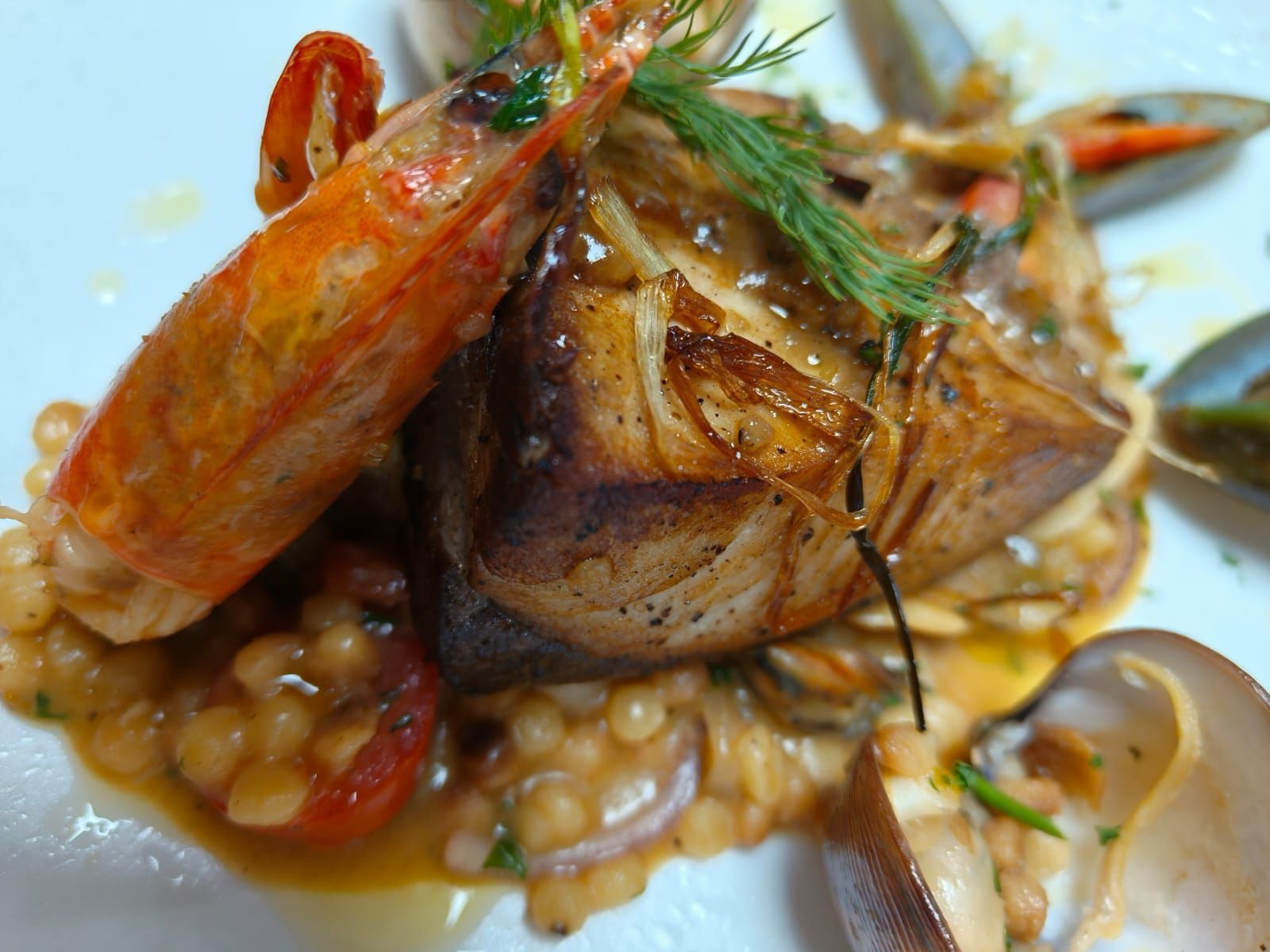 Tuna with fregola